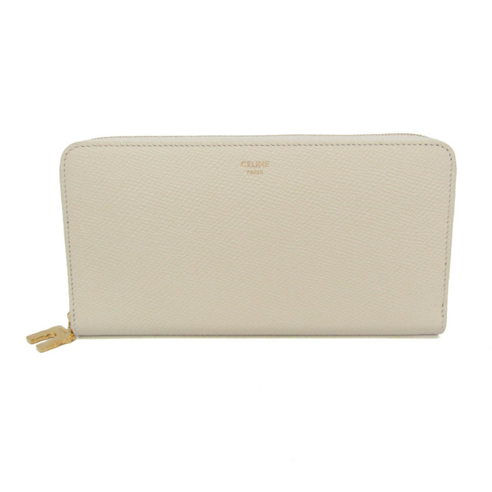 Celine Large Zipped Wallet With Arc De Triomphe Motif Women's Leather Long Wa...